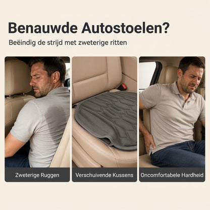 Ademend autostoelkussen met antislip en demping