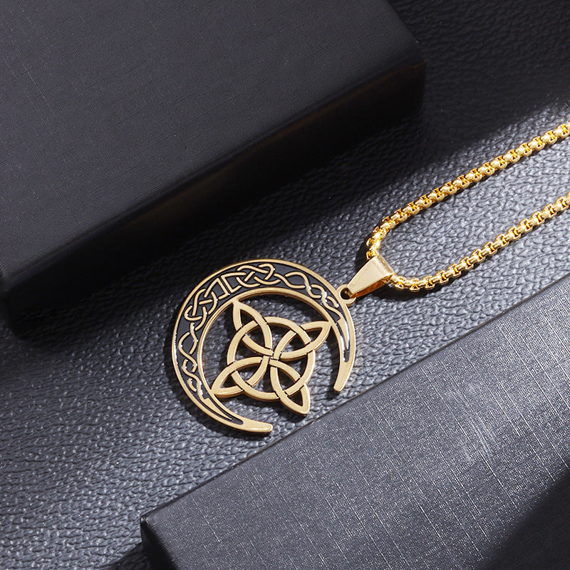 Keltische maan hanger ketting