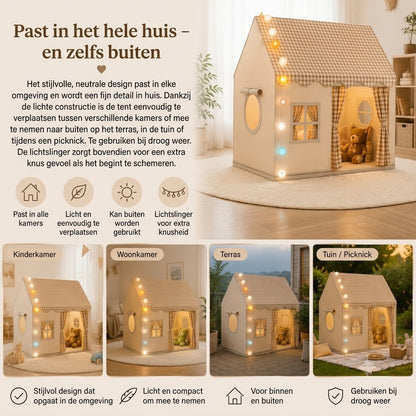 CozyHouse speeltent voor kinderen in huisvorm