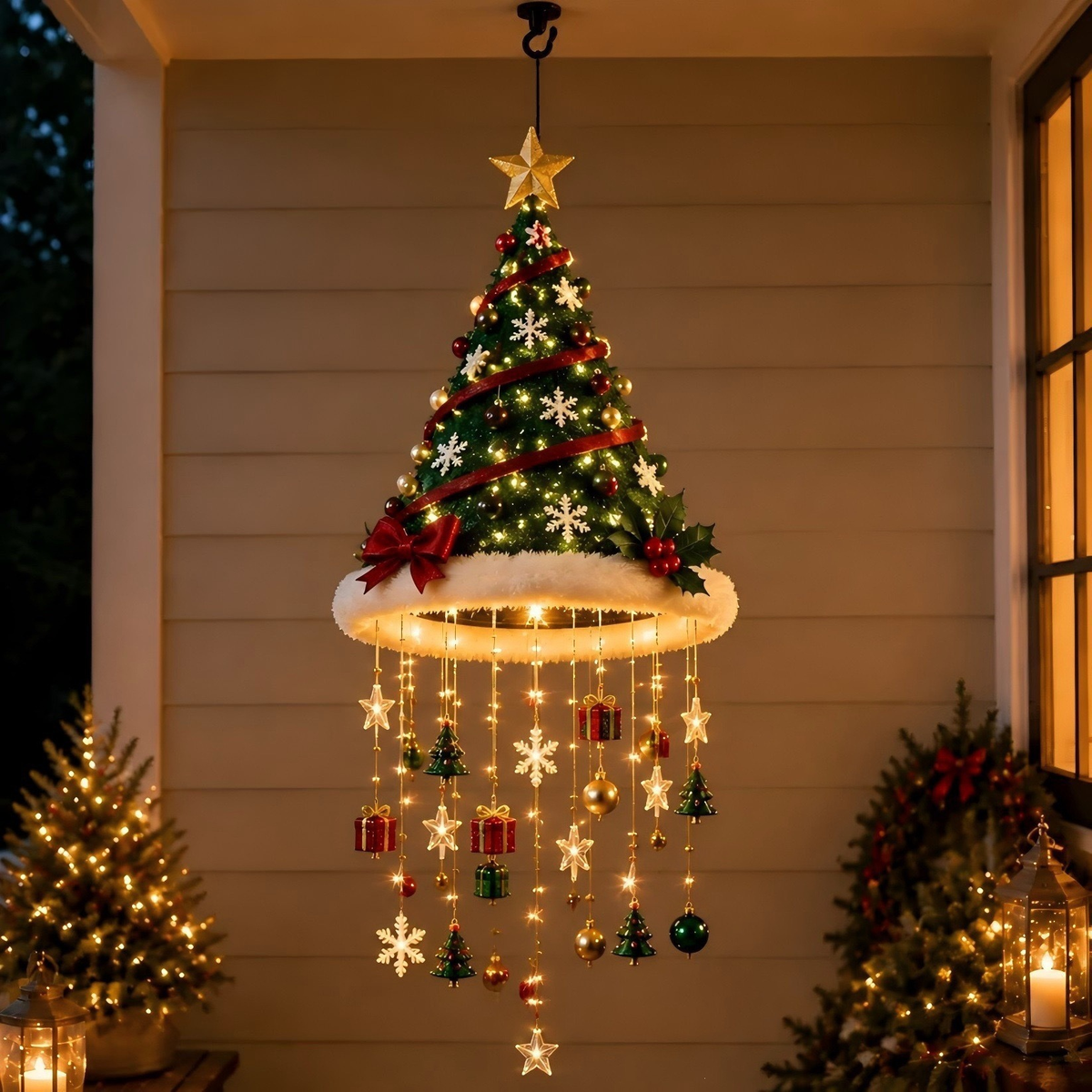 LED kerstmuts kroonluchter voor kerstdecoratie
