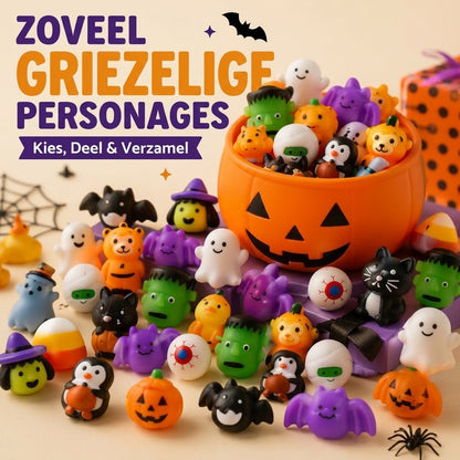 Halloween antistress squishies met pompoenemmer set van 30