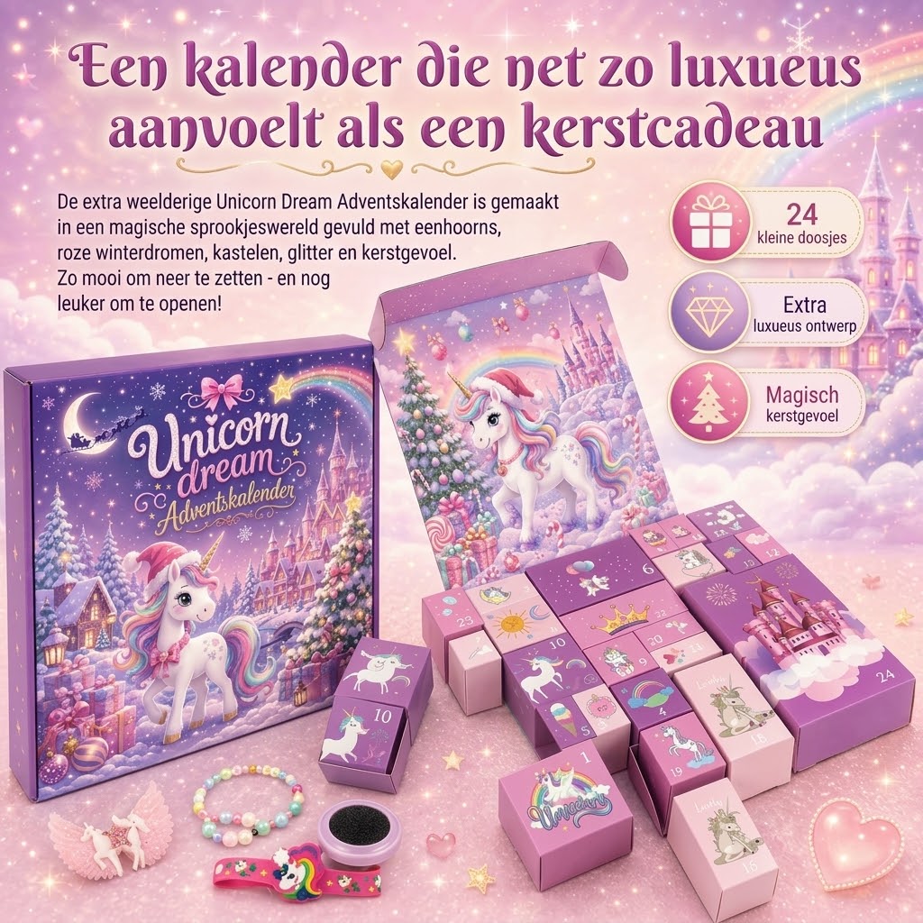 Eenhoorn adventskalender voor kinderen