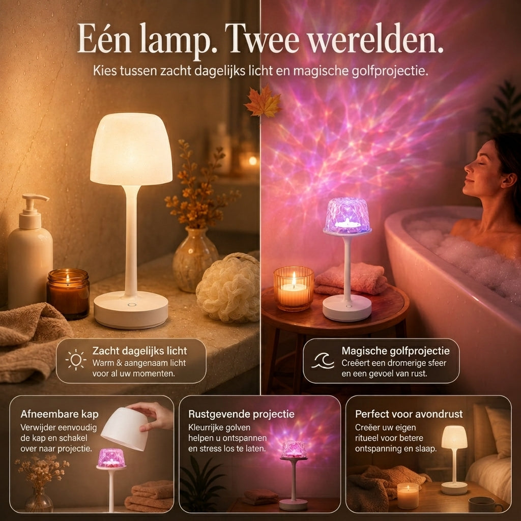 LumaWave draagbare sfeerlamp met golfprojectie