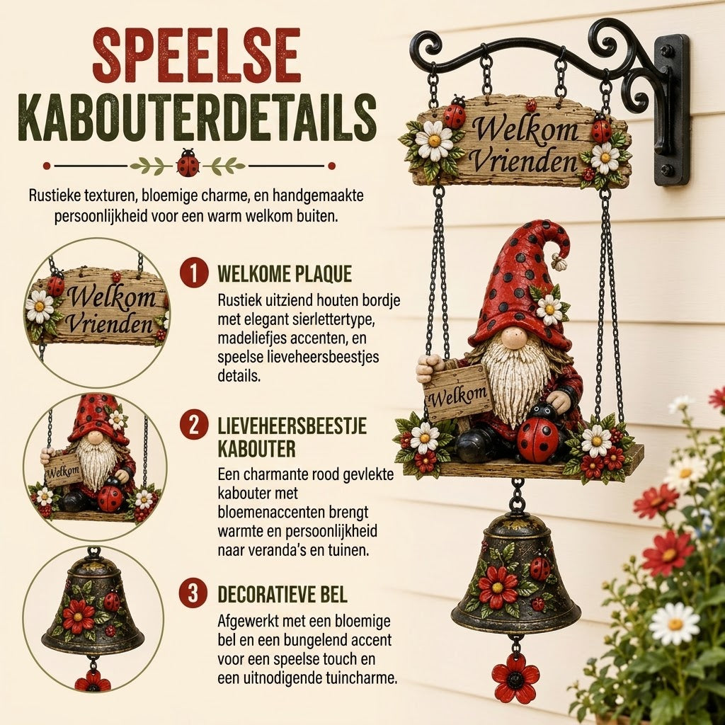 Weerbestendig tuinornament met belletjes van zinklegering