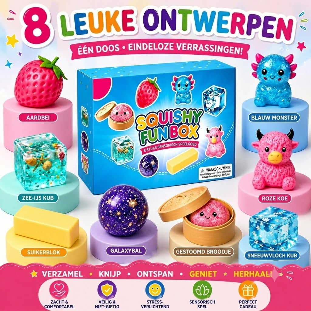 Squishy Fun Box mysterybox met 8 squishies