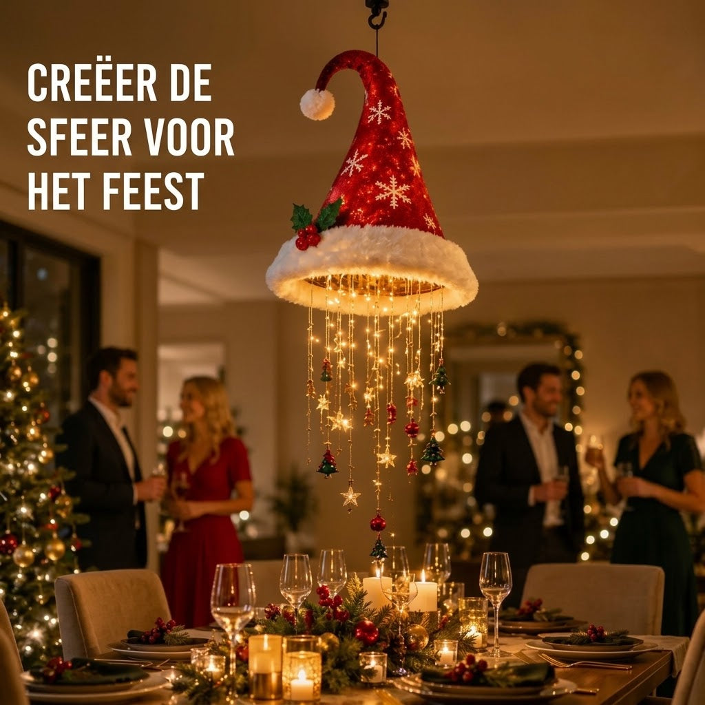 LED kerstmuts kroonluchter voor kerstdecoratie