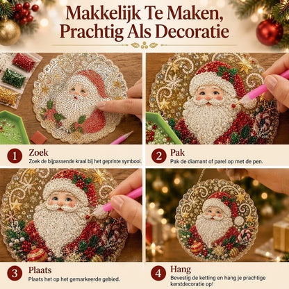 DIY diamantkunst kersthangers met kralen