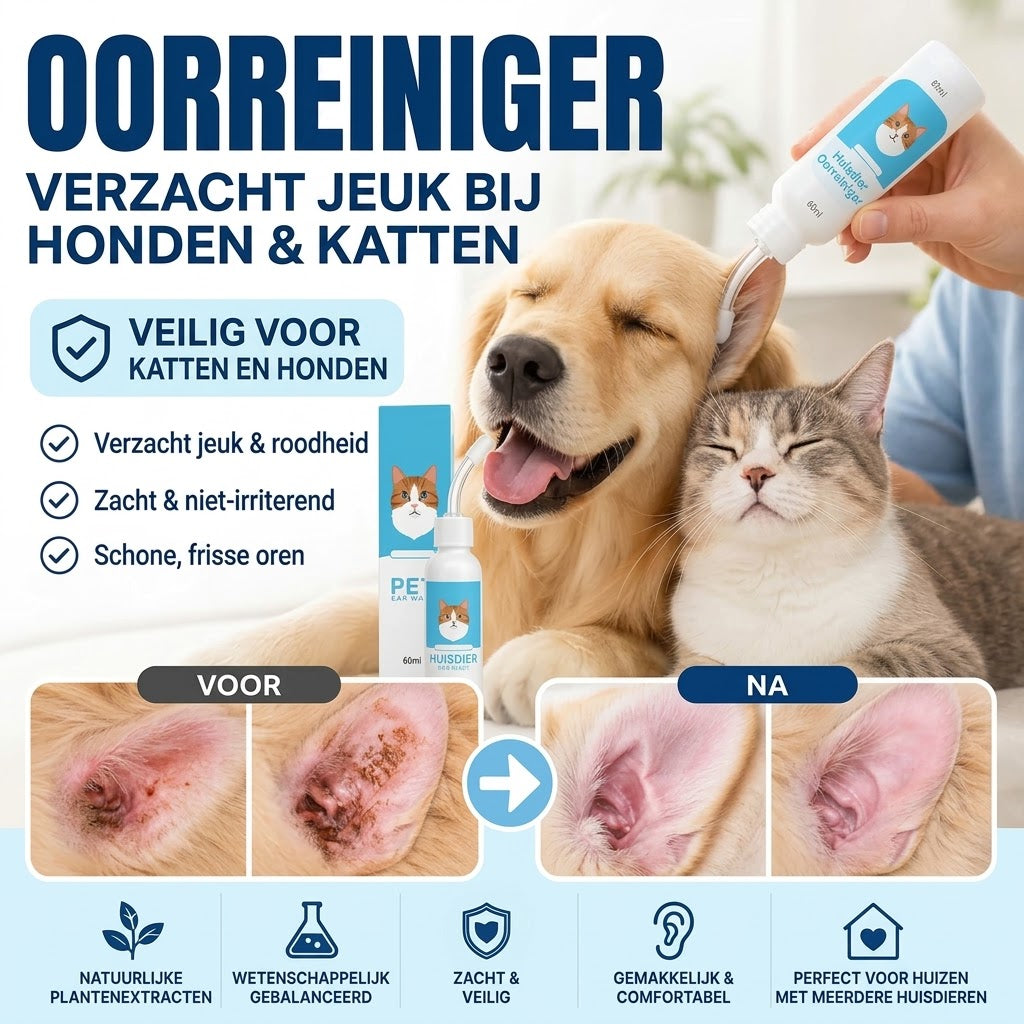Oorreinigingsdruppels voor honden en katten