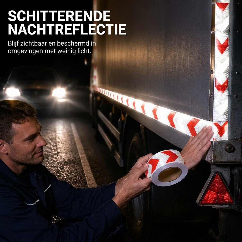 Waterdichte zelfklevende reflecterende pijltape 5 meter
