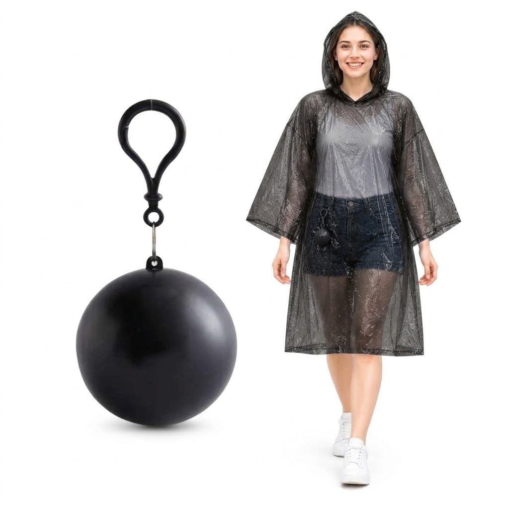 Compacte waterbestendige regenponcho set van 5