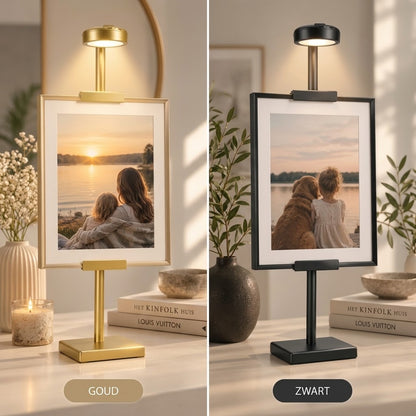 Lijststandaard met LED verlichting voor foto en schilderij