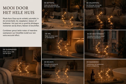 Aura Glass glazen waxinelichthouder met zwevend lichteffect