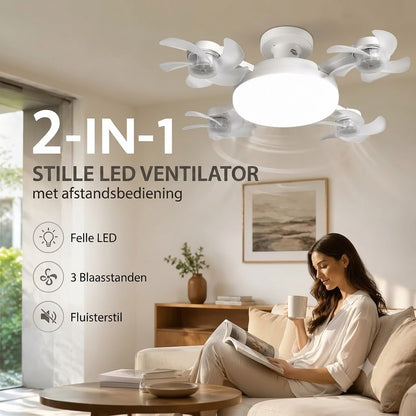 AirDrone plafondventilator met LED verlichting en afstandsbediening
