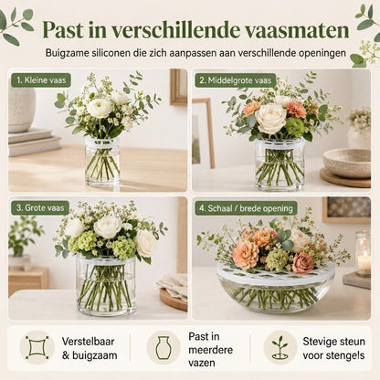 BlomFix rekbare siliconen bloemenhouders set van 4
