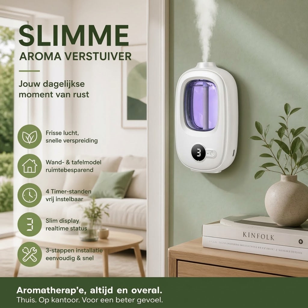 Automatische aromadiffuser voor frisse ruimtes
