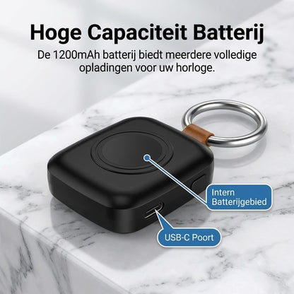Compacte Magnetische Smartwatch Powerbank van 1200mAh met Sleutelhanger