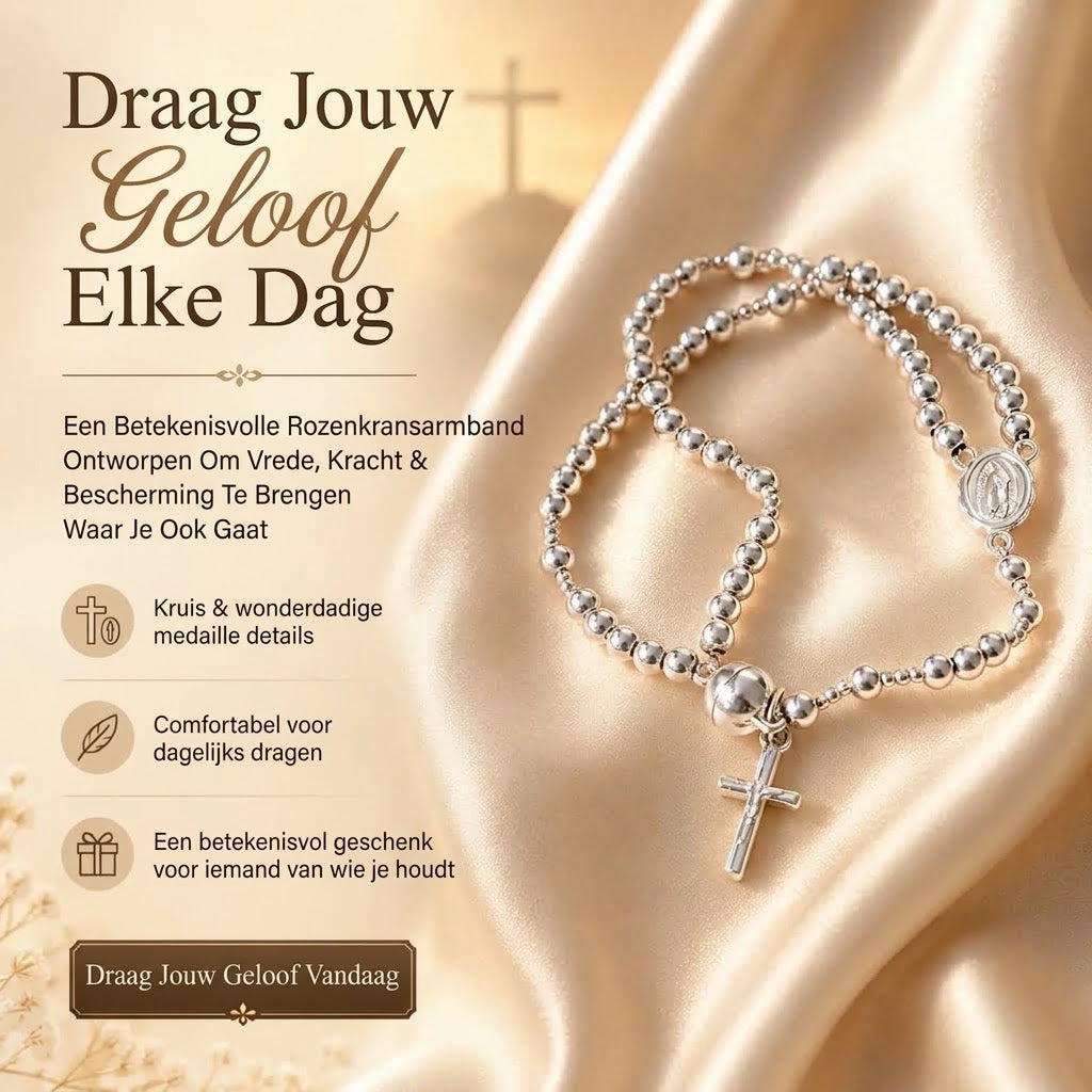 Religieuze rozenkrans armband