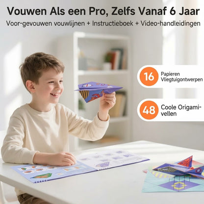 Papieren vliegtuigjes bouwset met 10 modellen