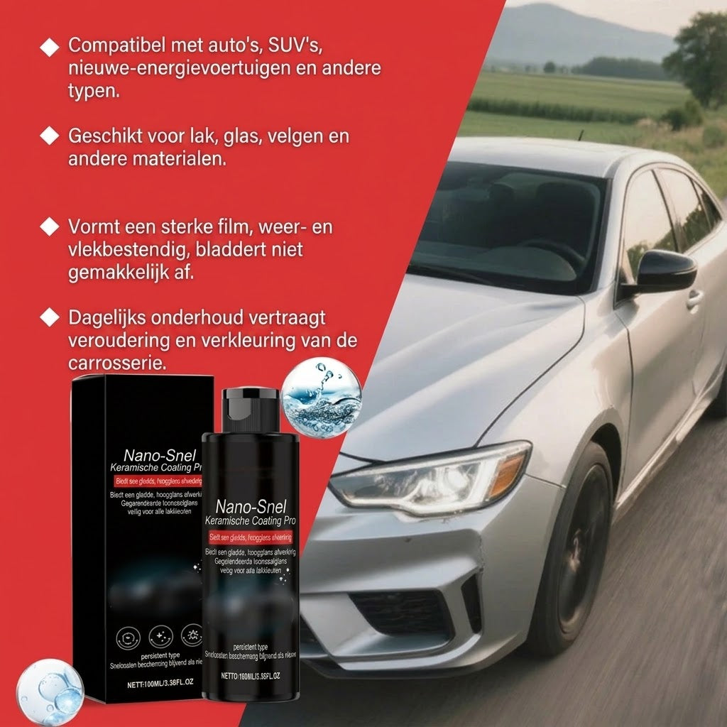 Nanokeramische hoogglans detailingspray voor auto