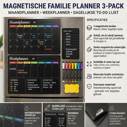 Magnetische gezinsplanner voor maand week en dag
