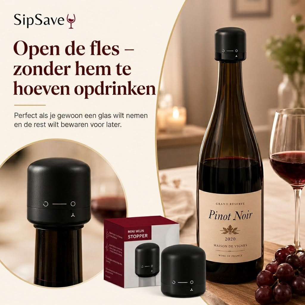 Flessenstop voor wijn en champagne set van 4