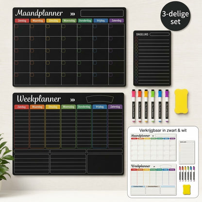 Magnetische gezinsplanner voor maand week en dag
