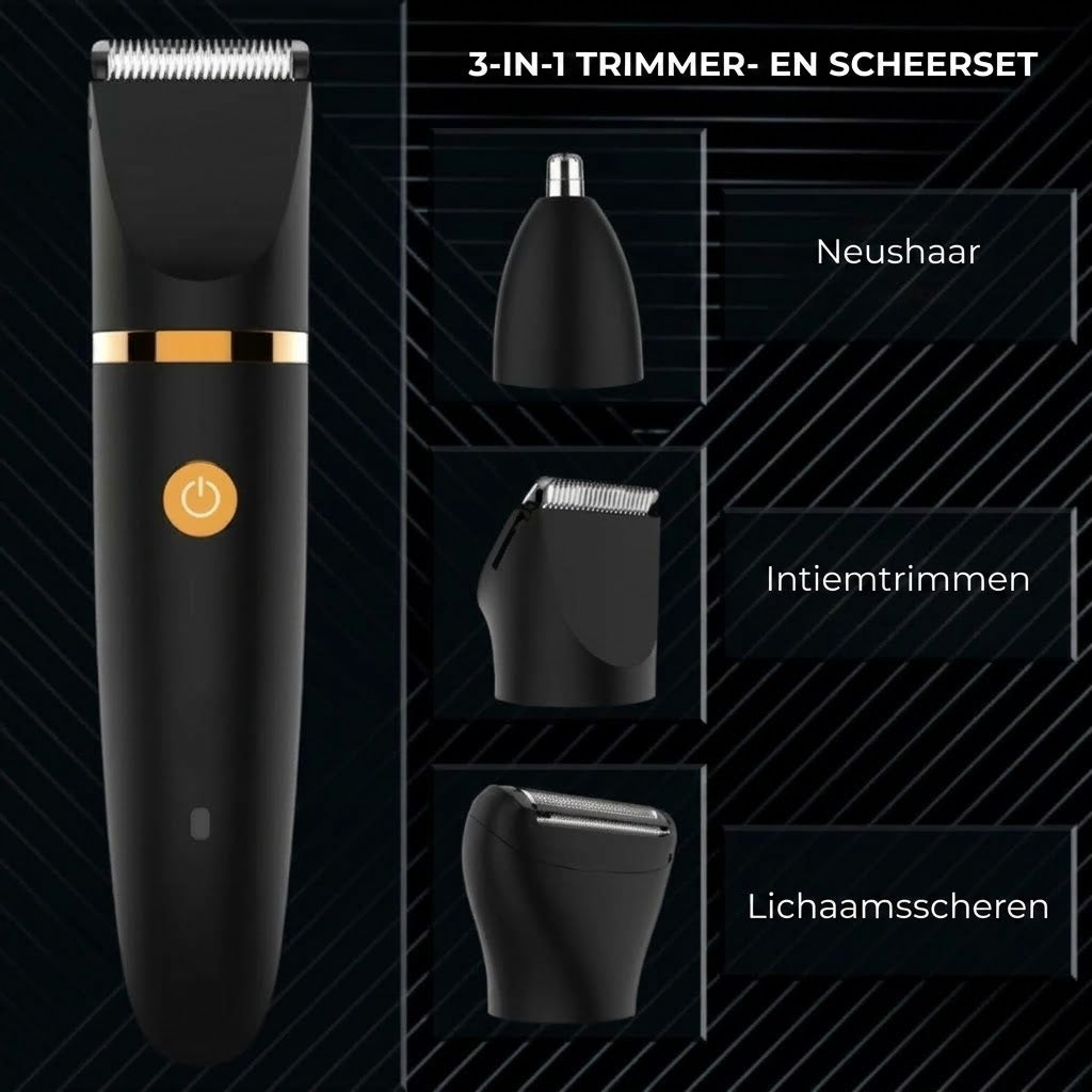 3 in 1 elektrische bodytrimmer voor mannen