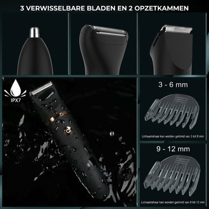 3 in 1 elektrische bodytrimmer voor mannen