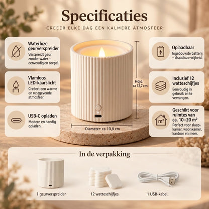 Oplaadbare geurverspreider met LED verlichting
