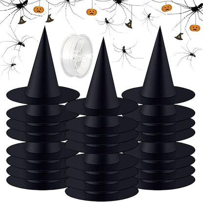 Zwevende heksenhoeden voor Halloween decoratie