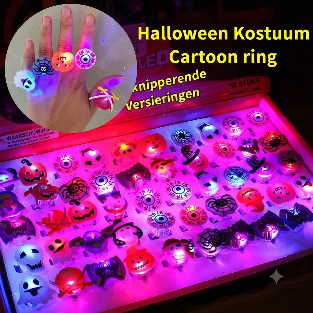 Set van 50 Halloween LED Ringen
