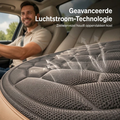 Ademend autostoelkussen met antislip en demping