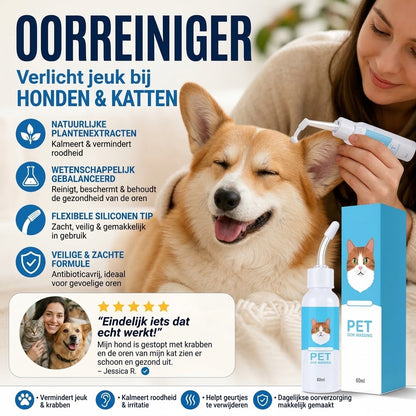 Oorreinigingsdruppels voor honden en katten