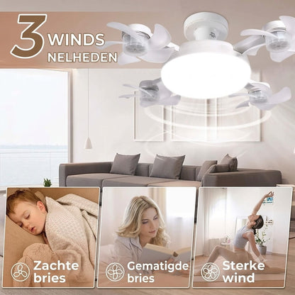 AirDrone plafondventilator met LED verlichting en afstandsbediening
