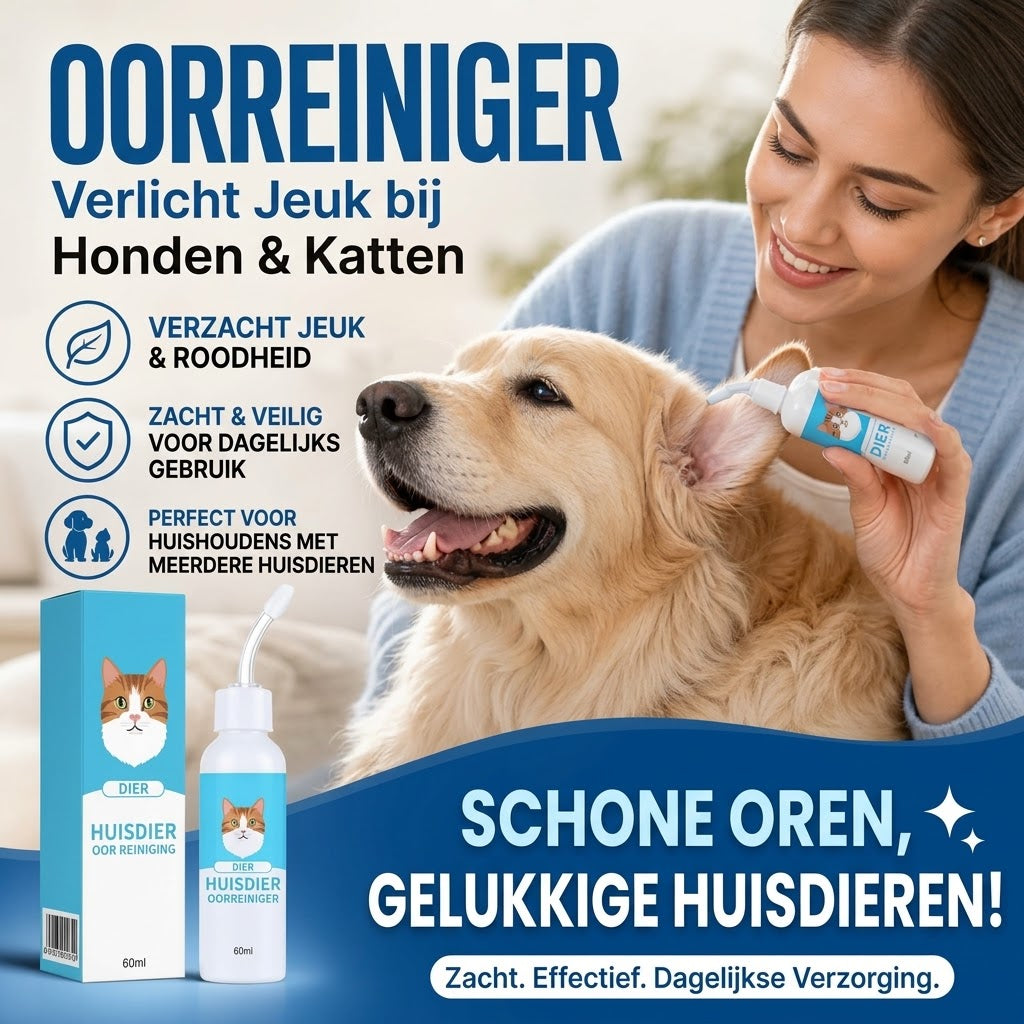 Oorreinigingsdruppels voor honden en katten