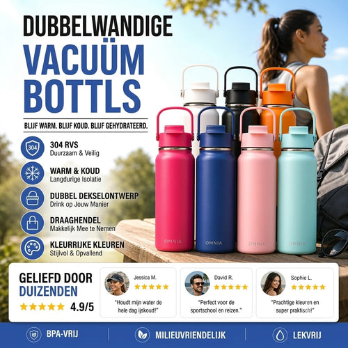 Vacuümgeïsoleerde Roestvrijstalen Drinkbeker met Lekvrij Deksel en Rietje