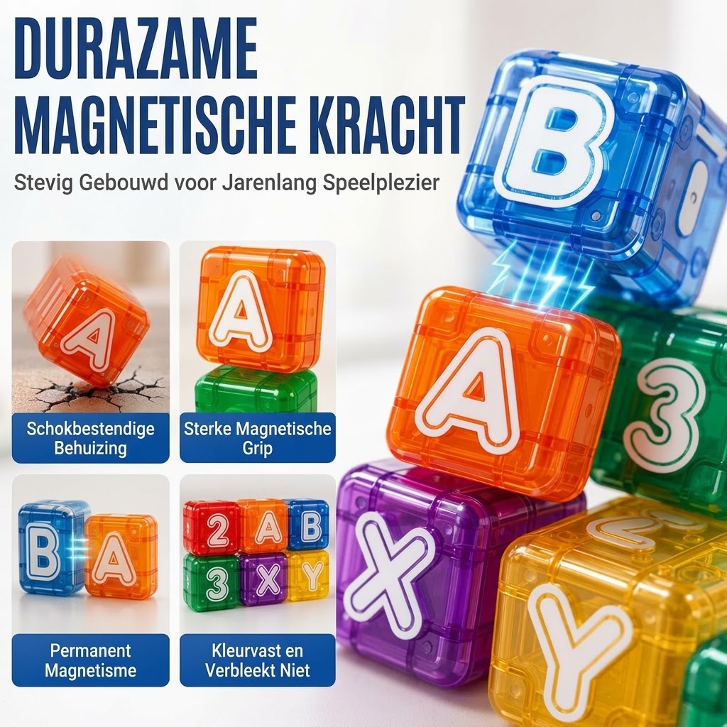 Magnetische letterblokjes en cijferblokjes voor kinderen