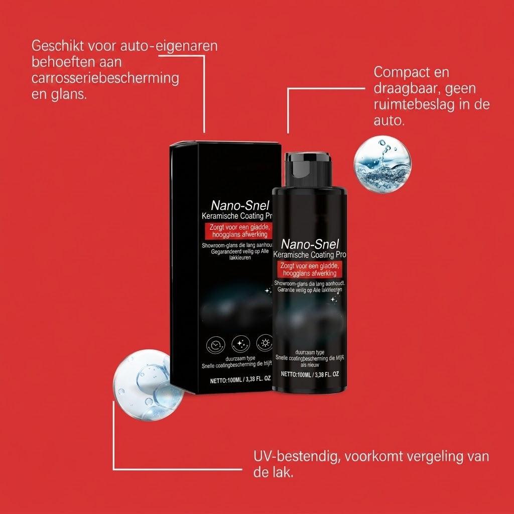 Nanokeramische hoogglans detailingspray voor auto