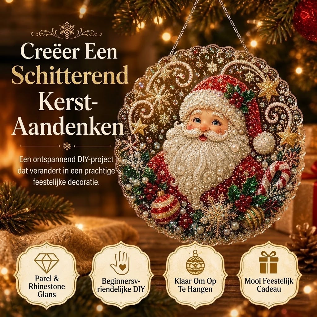 DIY diamantkunst kersthangers met kralen