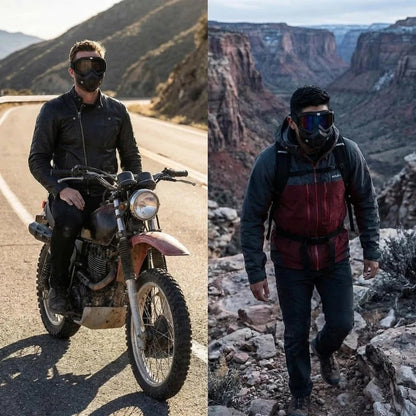 Volgelaatsmasker met krasbestendige sportbril