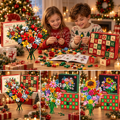 Bloemenboeket bouwset adventskalender voor kerst