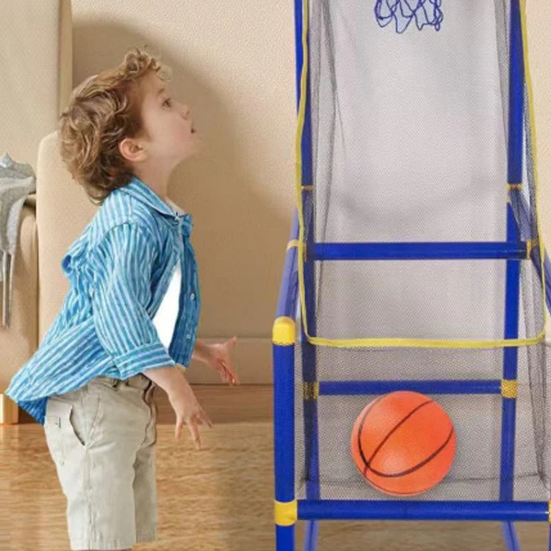 Indoor Basketbalset met Vier Ballen en Automatische Balterugvoer