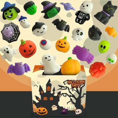 Halloween antistress squishies met pompoenemmer set van 30
