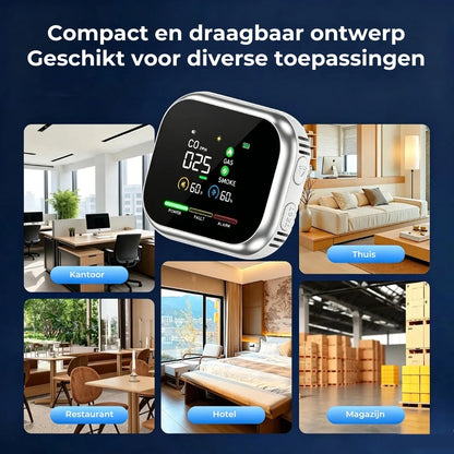 6 in 1 slimme veiligheidsdetector voor CO gas en rook