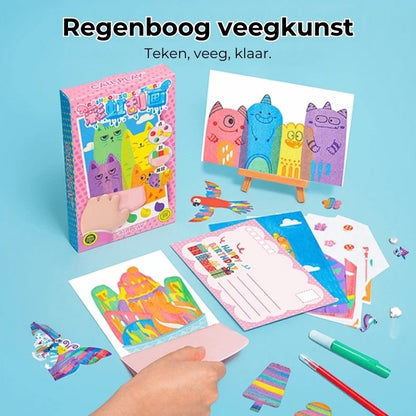 DIY regenboog krasplaten set van 35