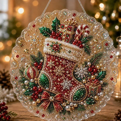 DIY diamantkunst kersthangers met kralen