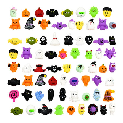 Halloween antistress squishies met pompoenemmer set van 30