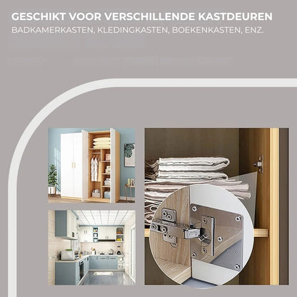 RVS kastscharnier reparatieset met 4 platen en 24 schroeven