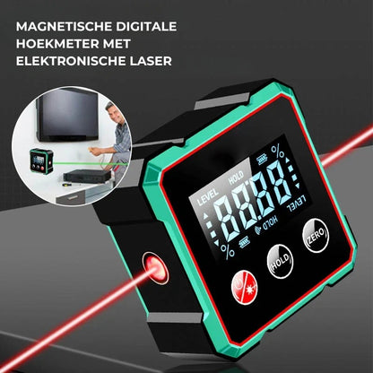 Vierzijdige magnetische digitale hoekmeter met laser