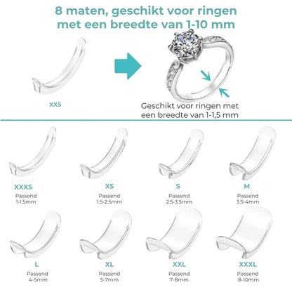 Onzichtbare Ringmaatverstellers Set van 8